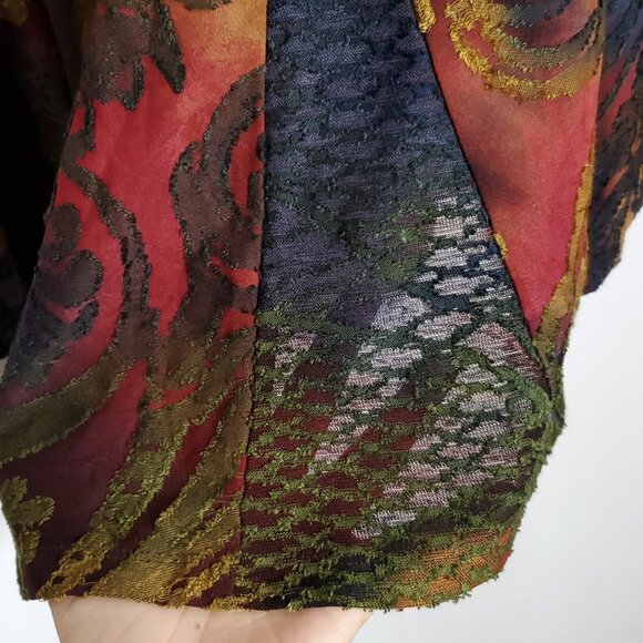 Kamana Abstract Colorful Tie Dye Mesh Top Shirt Blouse S V Neck Artsy Boho - Picture 4 of 7